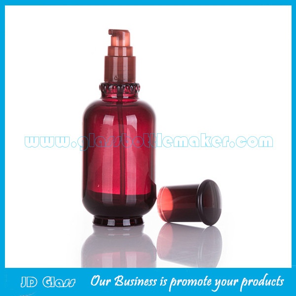New Item 30ml,50ml,150ml,180ml Colored Glass Lotion Bottles and 50g Glass Cream Jar