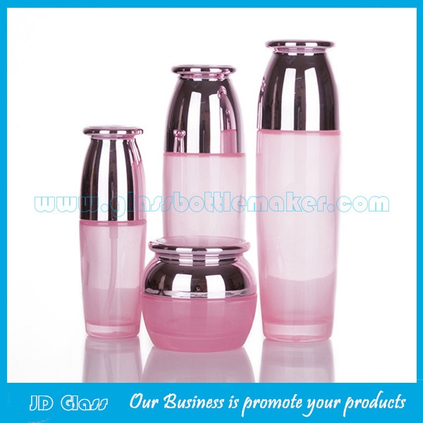 40ml,100ml,120ml Colored Glass Lotion Bottles and 50g Glass Cosmetic Jars