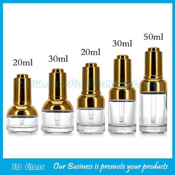 20ml,30ml.50ml High Quality Clear Essence Glass Bottles With Press Droppers