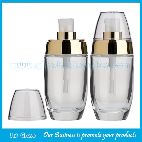 30ml,50ml Clear Glass Baby Cream Bottle With Pump
