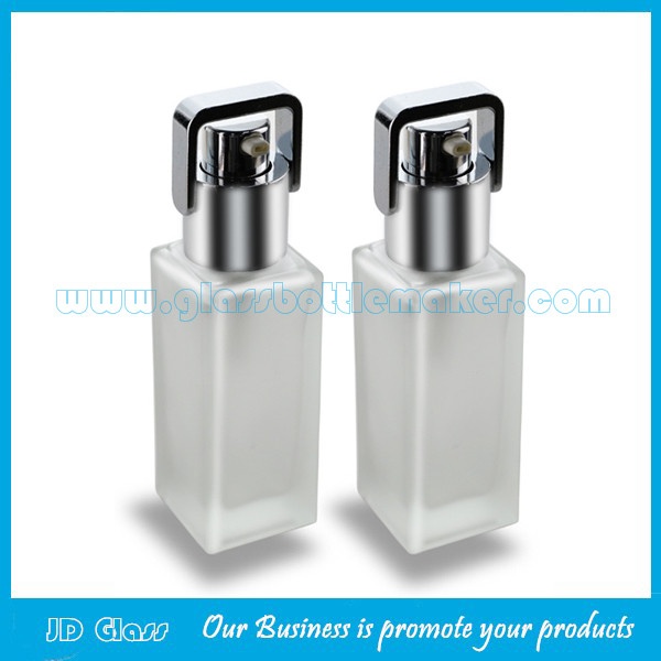 New Item 30ml Square Frost Glass Bottles For Liquid Foundation