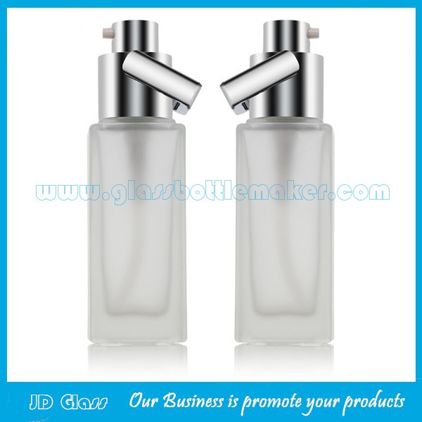 New Item 30ml Square Frost Glass Bottles For Liquid Foundation