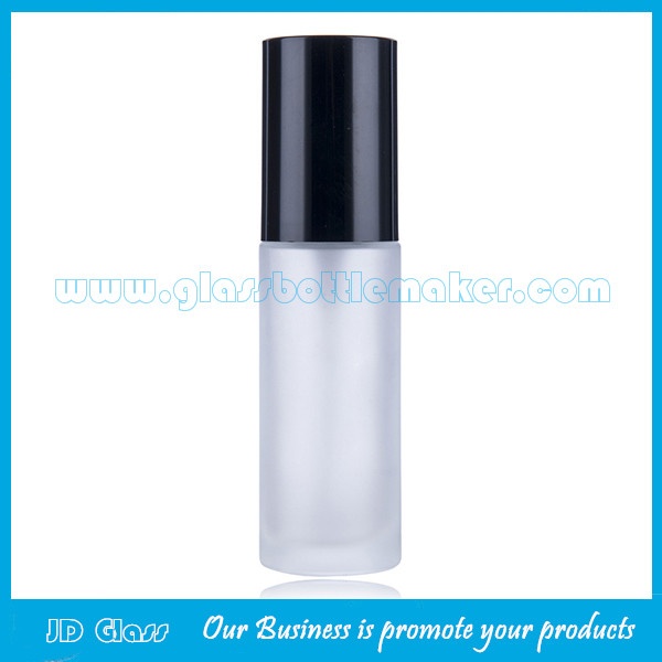25ml Frost Round Glass Liquid Foundation Bottle With Cap and Pump