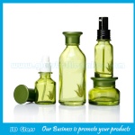 2017 New Model 30ml,40ml,150ml Olive Green Glass Lotion Bottles and 50g,90g Glass Cosmetic Jars