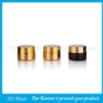 20g Round Gold Electroplating Glass Cosmetic Jar With Gold Lid