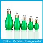 Green Single Calabash Essential Oil Glass Bottles With Gold Caps
