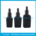 Black Square Essential Oil Glass Bottles With Droppers