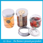 4oz and 8oz Empty Clear Round Glass Jam Jar With Silver Aluminum Lid