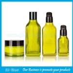 40ml,140ml.175ml Olive Green Glass Lotion Bottles and 30g,50g Glass Cosmetic Jars