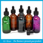 60ml Colored Electronic Cigarette Oil Glass Bottles With Black Droppers