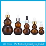 Amber Double Calabash Essential Oil Bottles With Droppers