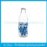 1000ml Clear Glass Milk Bottle With Cap