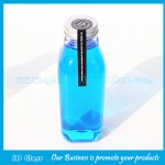 400ml Clear Square Glass Juice Bottles With Caps