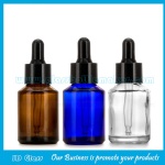 30ml Clear,Blue and Amber Sloping Shoulder Glass Dropper Bottles