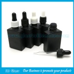 30ml Flat Square Black Electronic Cigarette Oil Glass Bottle With Dropper