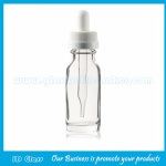 0.5oz Clear Boston Round Glass Bottles With White Droppers
