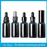 30ml Black Round Essential Oil Glass Bottles With Droppers