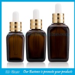 20ml,30ml,50ml Amber Square Essential Oil Glass Bottles With New Item Gold Droppers