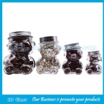 50ml,80ml,150ml,300ml Clear Bear Style Glass Honey Jars With Lids