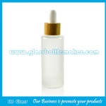 30ml Frost Round Glass Essence Bottles With Bamboo Droppers