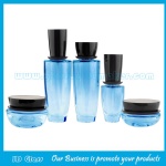 New Item 120ml,40ml,50g,30g Blue Painting Glass Lotion Bottles And Cosmetic Jars  For Skincare