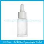 25ml Frost Round Glass Essence Bottles With White Droppers