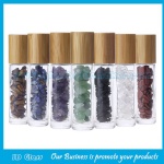 10ml Clear Perfume Roll On Bottle With Bamboo Cap and Roller