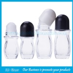 50ml Clear Perfume Roll On Bottle With Cap and Roller