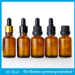 25ml Amber Round Essential Oil Glass Bottles With Caps and Droppers