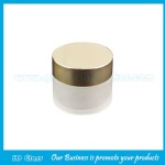 30g Frost Round Glass Cosmetic Jar With Gold Lid
