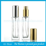 20ml Clear Tall Square Glass Perfume Bottle With Cap and Sprayer