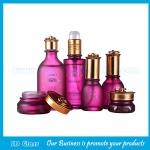 Hot Selling Purple 145ml,45ml,30ml Glass Lotion Bottles for Skincare and 15g/25g/45g Glass Cosmetic Jar